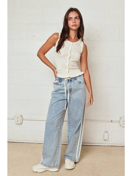 Double Stripe Relaxed Denim Pant