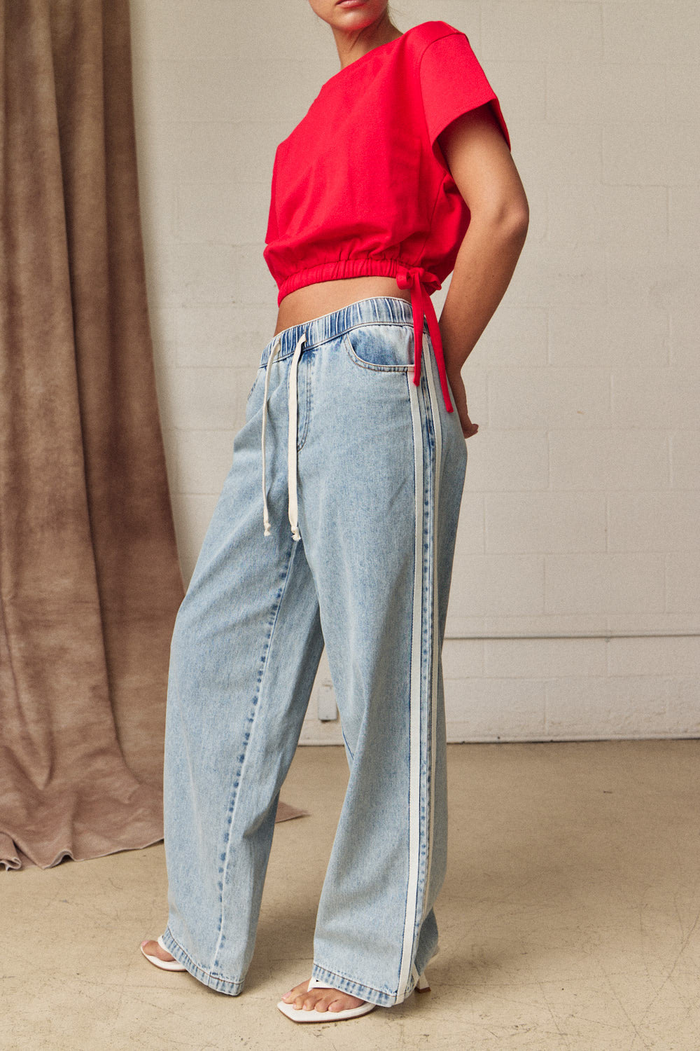 Double Stripe Relaxed Denim Pant