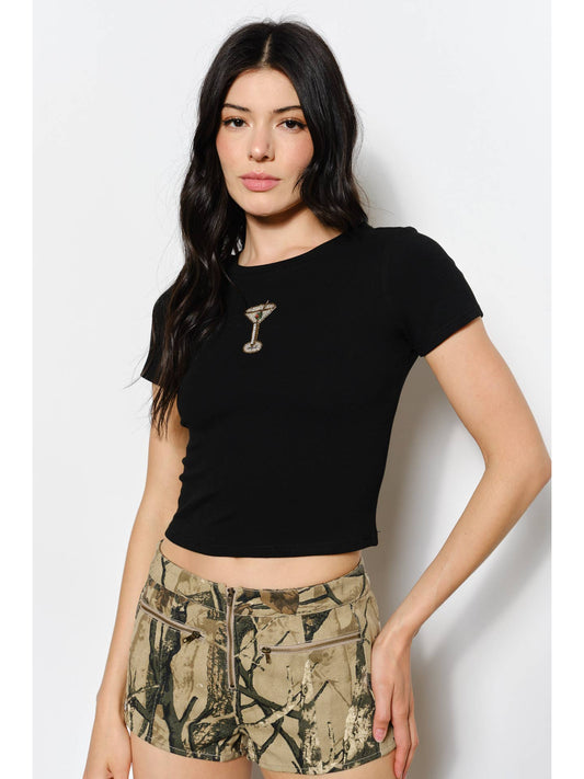 Martini Beaded Baby Tee