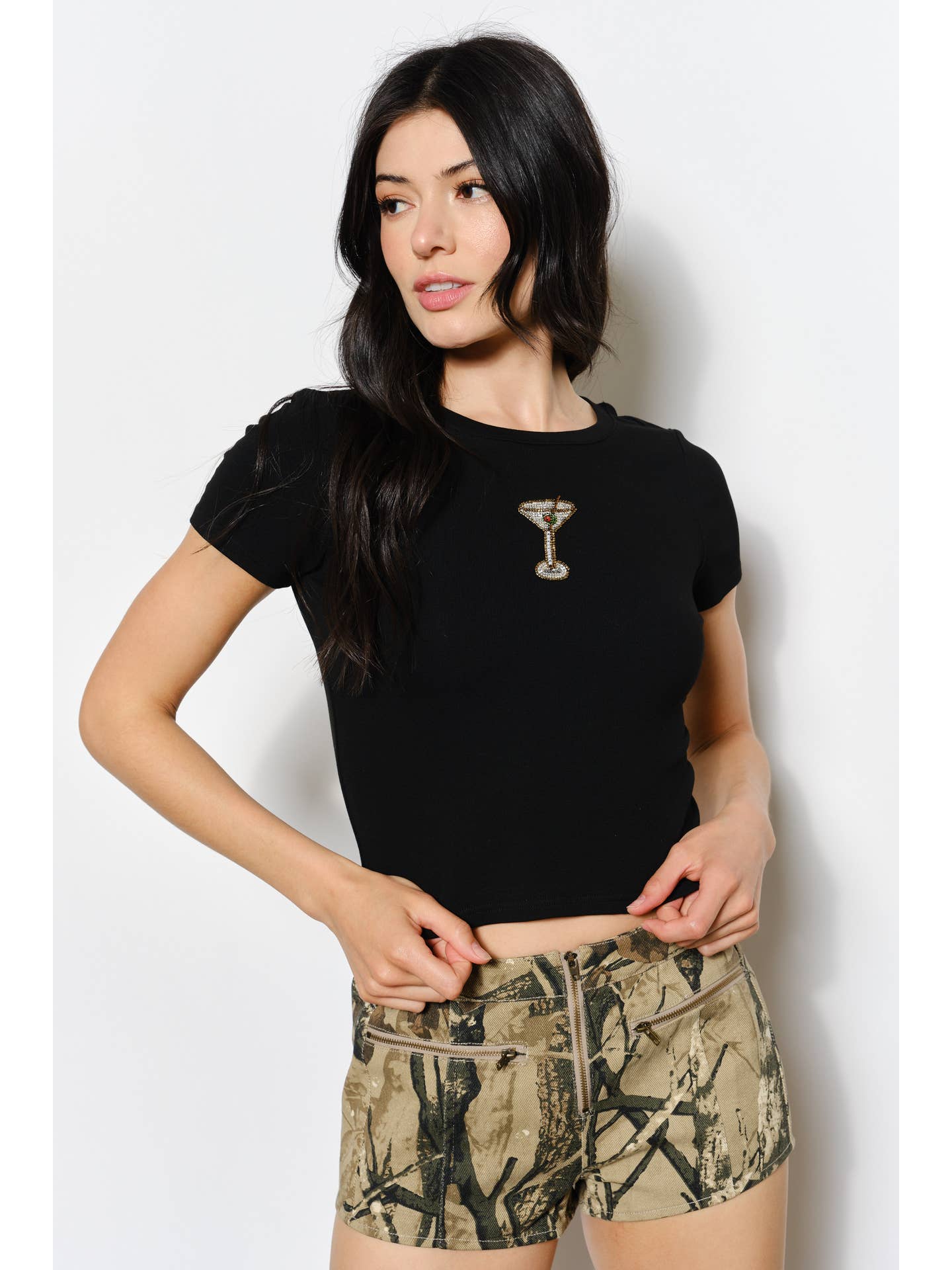 Martini Beaded Baby Tee