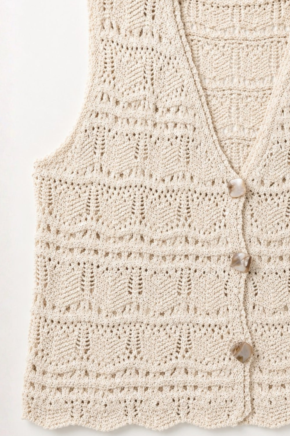 Knit Pearl Opal Button Vest