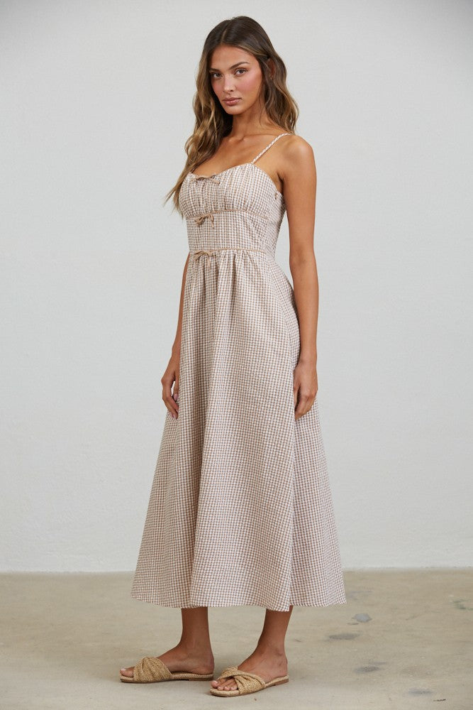 Sweet Picnic Gingham Midi Dress