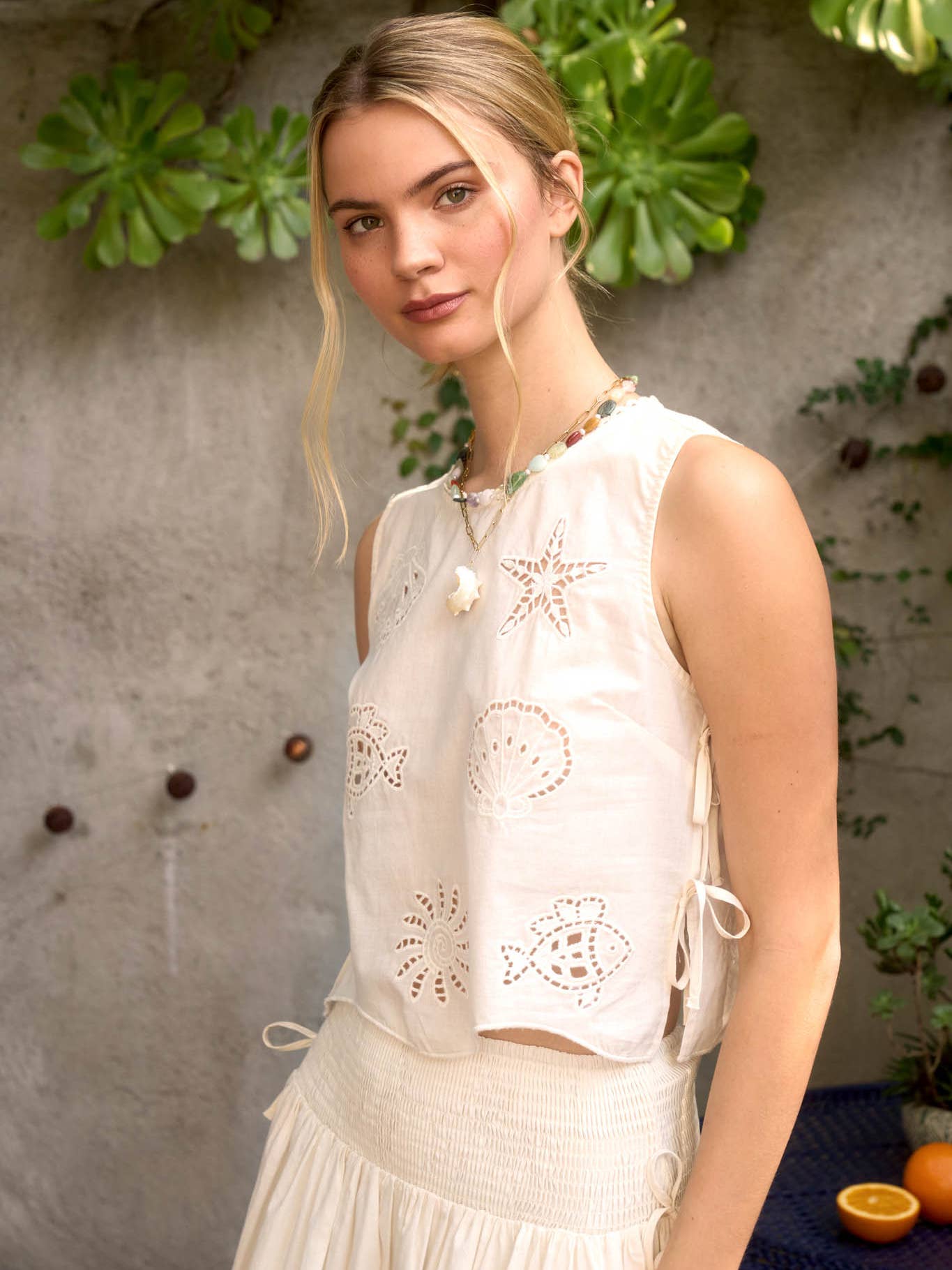 Nautical Eyelet Cotton Top