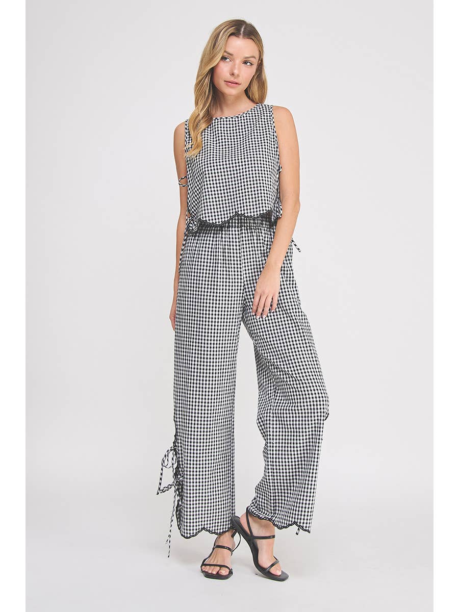 Gingham Side Ties Top