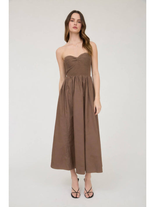 Strapless Twist Bust Maxi Dress