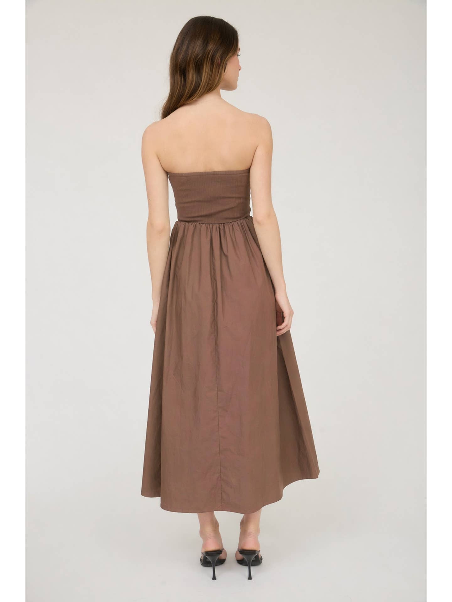 Strapless Twist Bust Maxi Dress