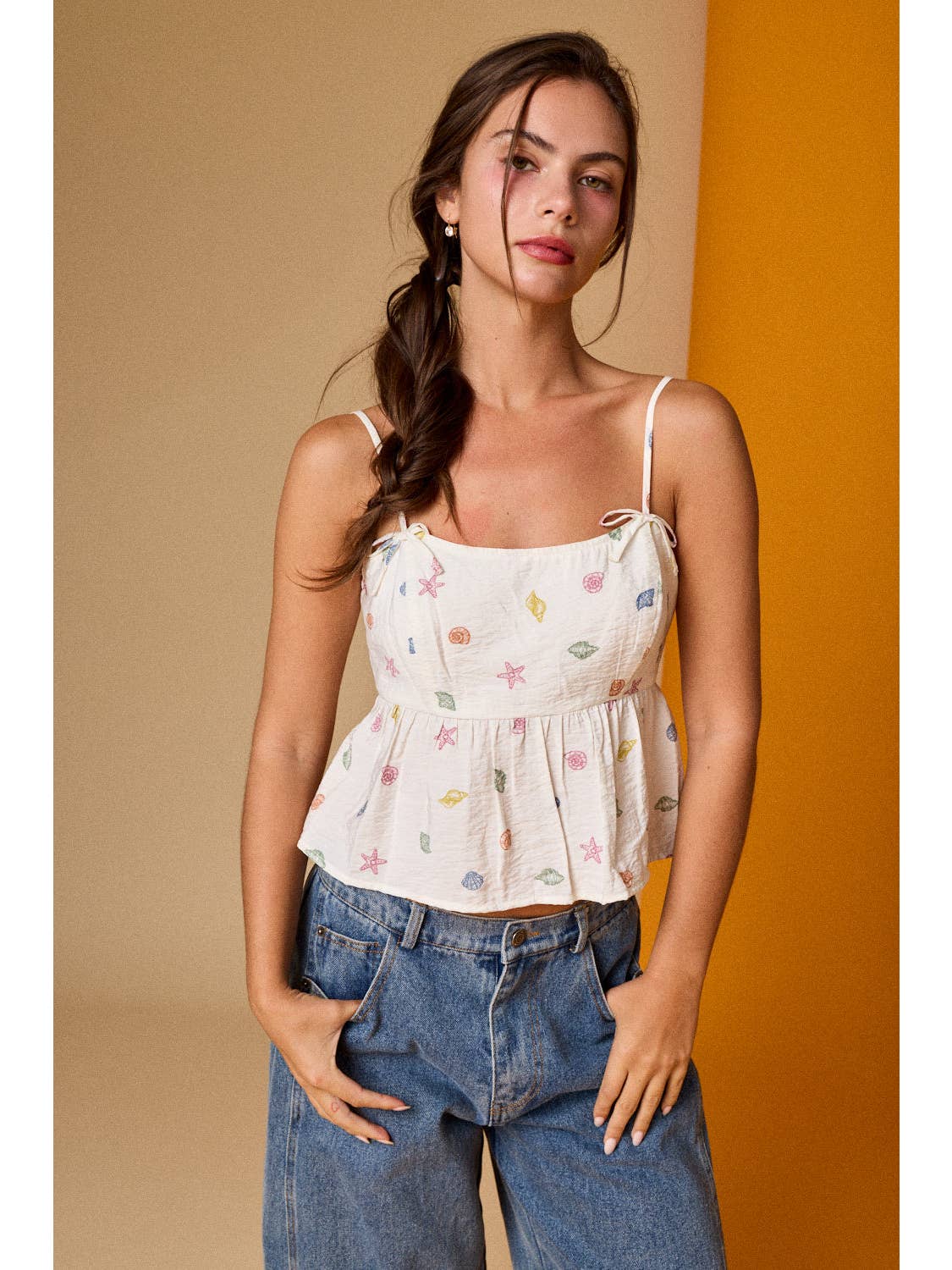 Seashell White Cami Top