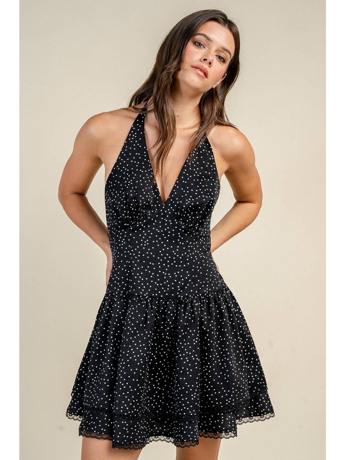 Halter Polka Dot Mini Dress