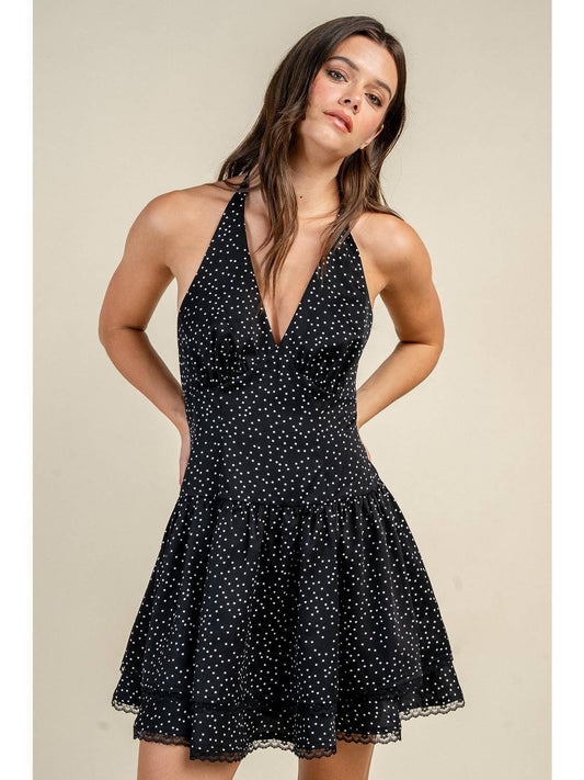 Halter Polka Dot Mini Dress