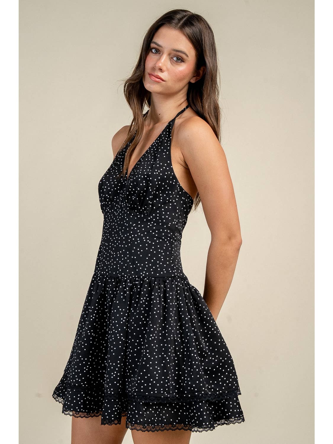 Halter Polka Dot Mini Dress