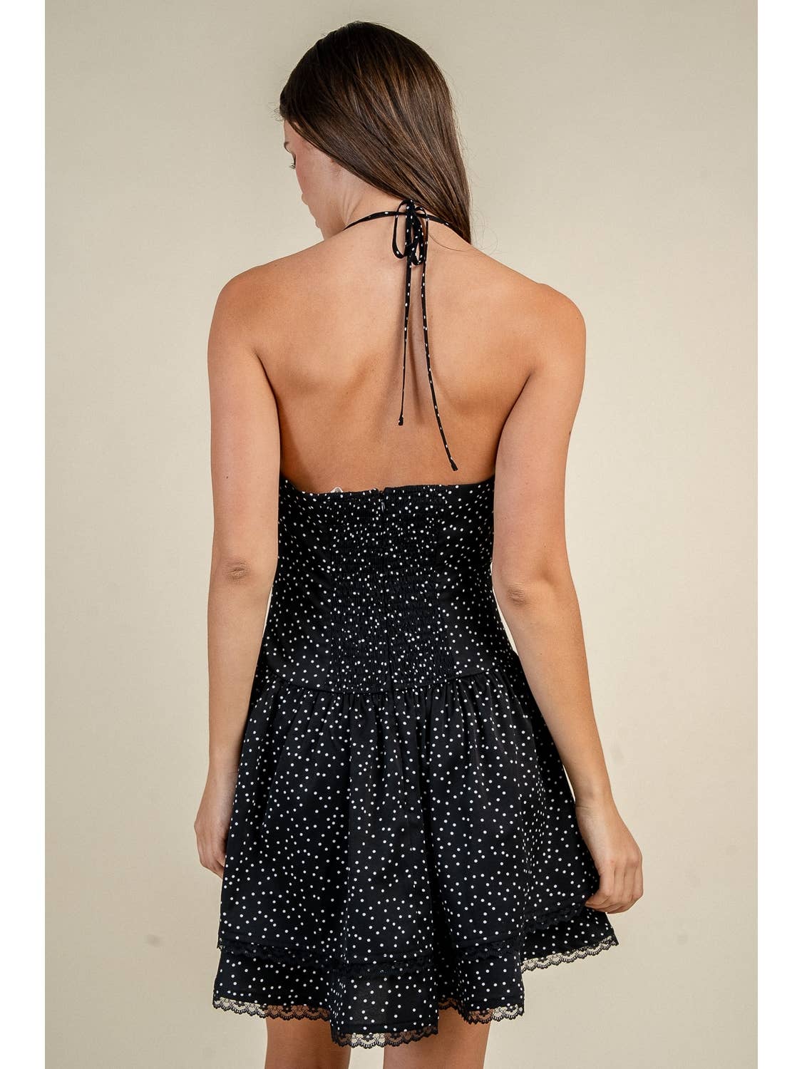 Halter Polka Dot Mini Dress
