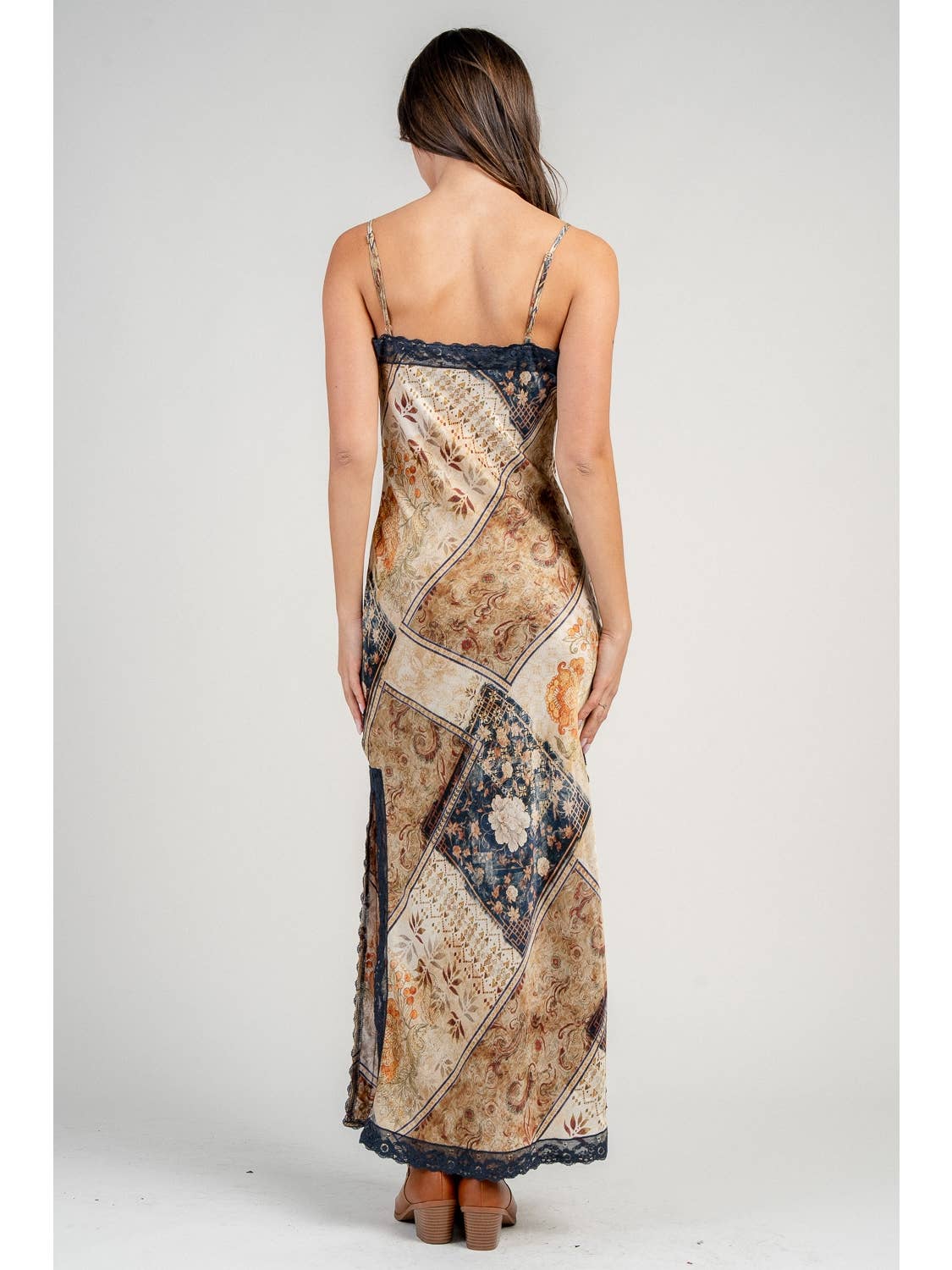 Satin Bandana Slip Maxi Dress