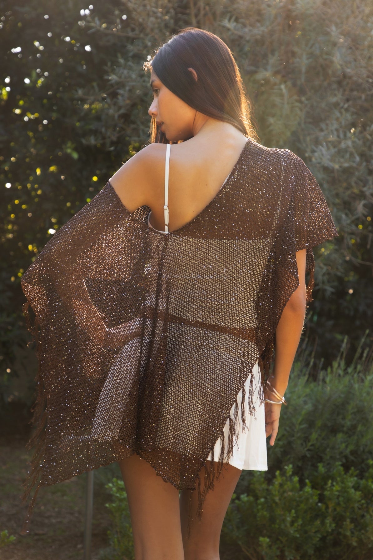 Sequin Poncho Top
