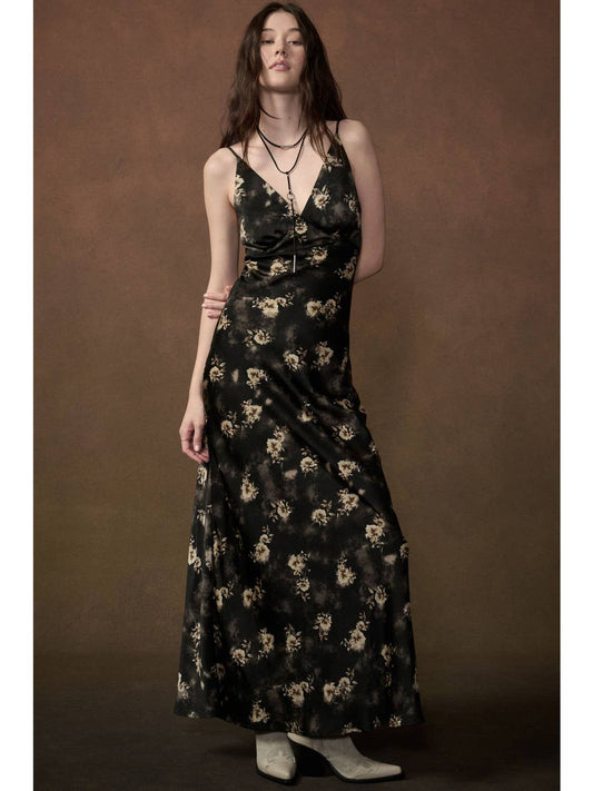 Floral V-Neck Maxi Slip Dress