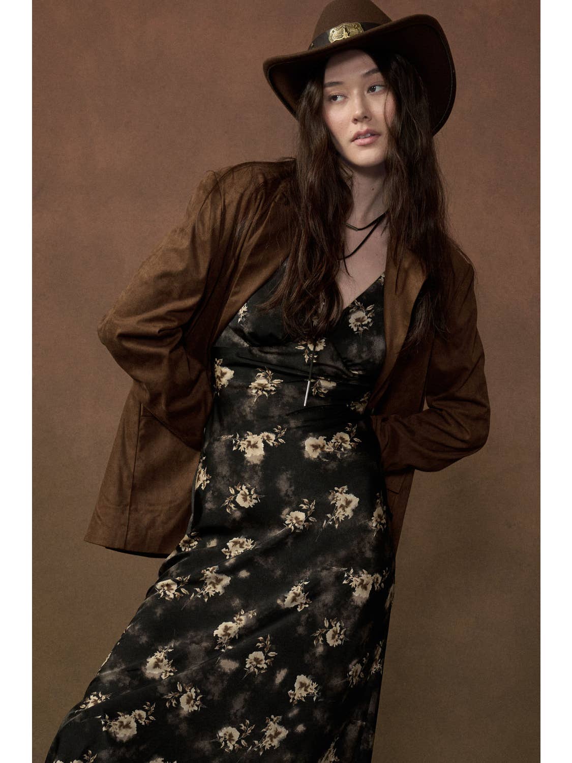 Floral V-Neck Maxi Slip Dress