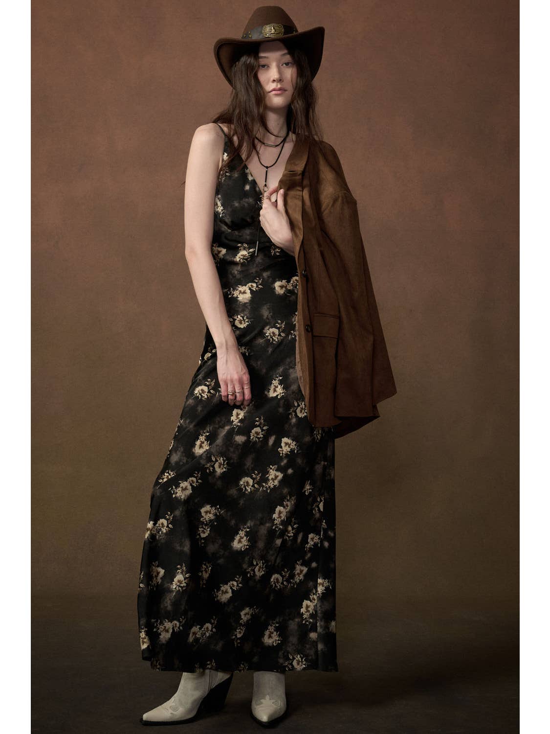 Floral V-Neck Maxi Slip Dress