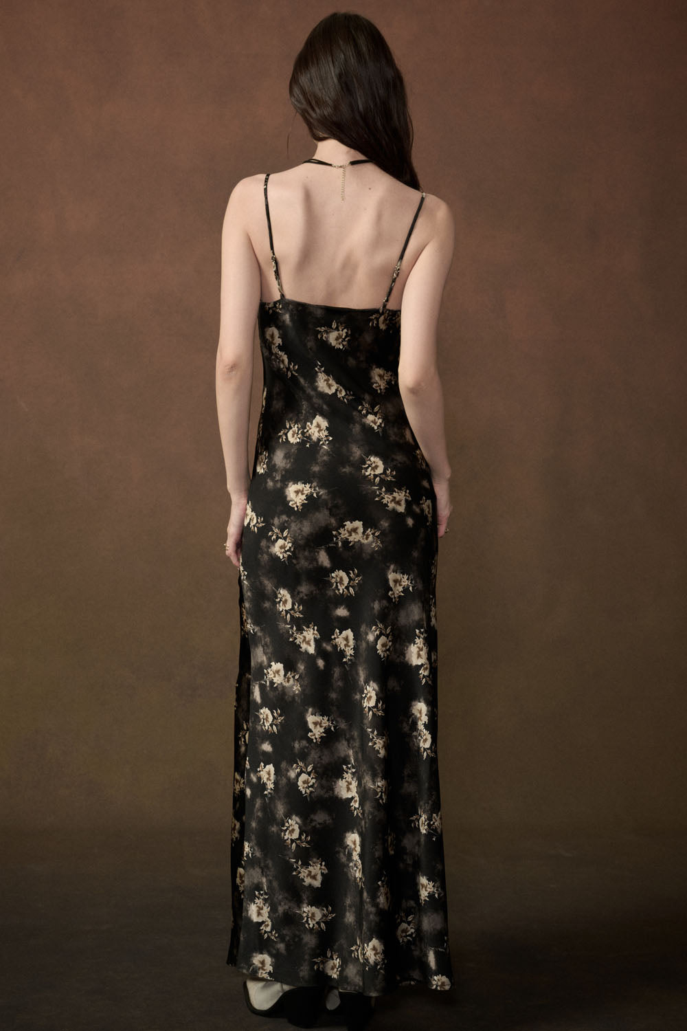 Floral V-Neck Maxi Slip Dress