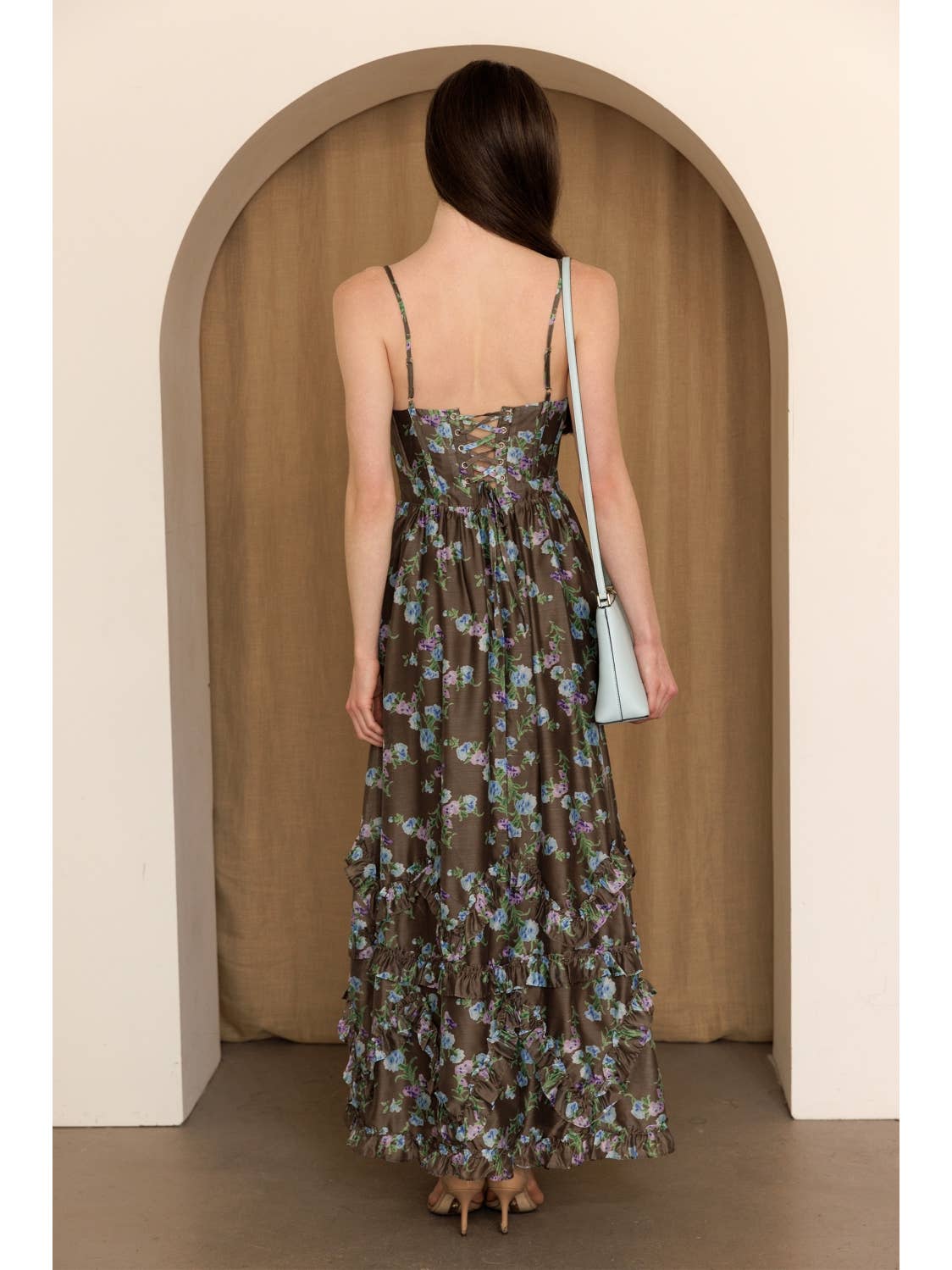 Willow Bloom Corset Floral Maxi Dress