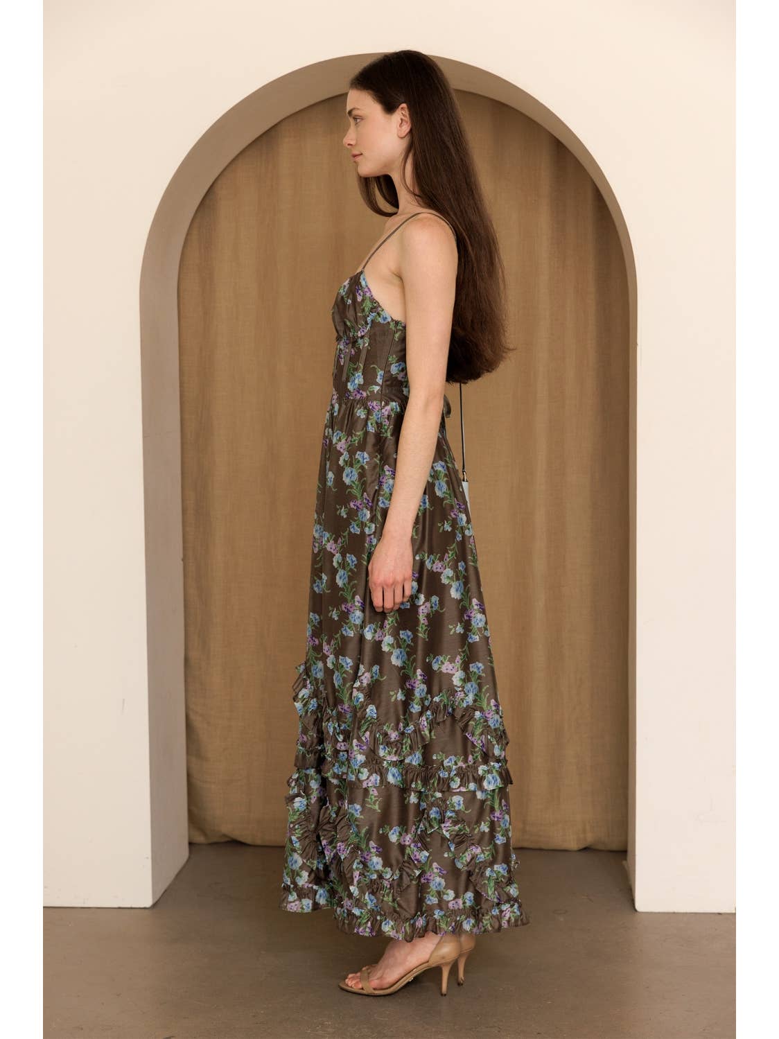 Willow Bloom Corset Floral Maxi Dress