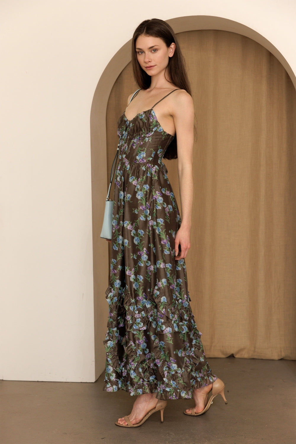 Willow Bloom Corset Floral Maxi Dress