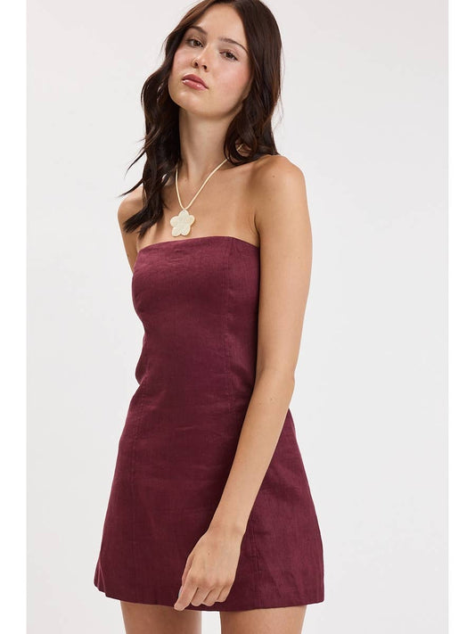 Linen Tube Mini Dress