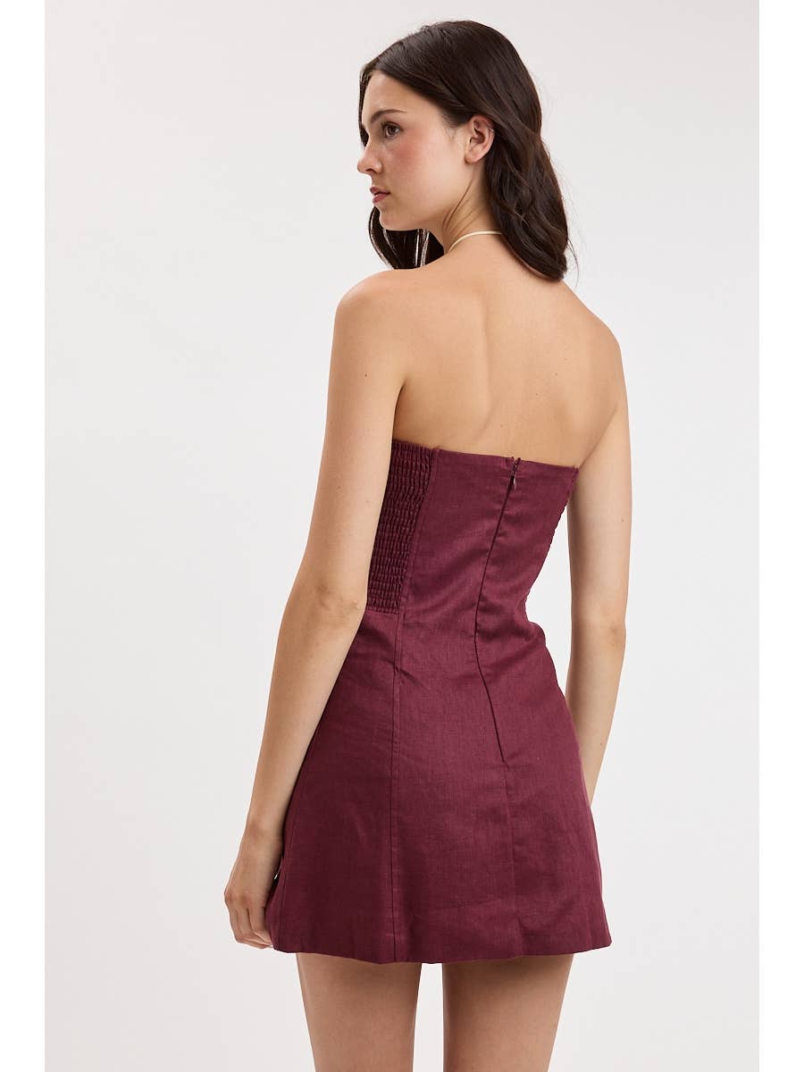Linen Tube Mini Dress