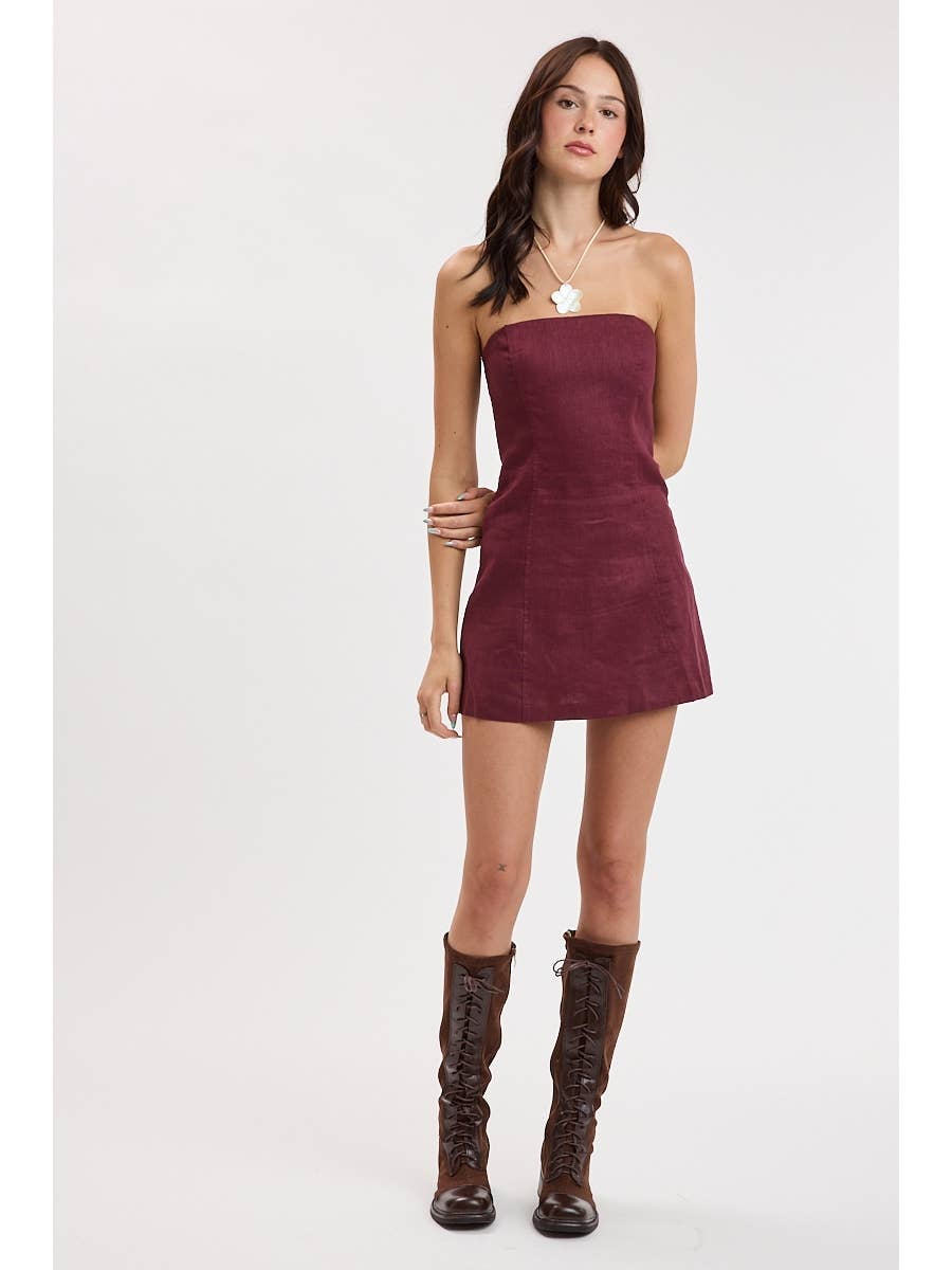 Linen Tube Mini Dress