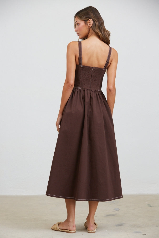 Gemma Stitch Seamed Midi Dress