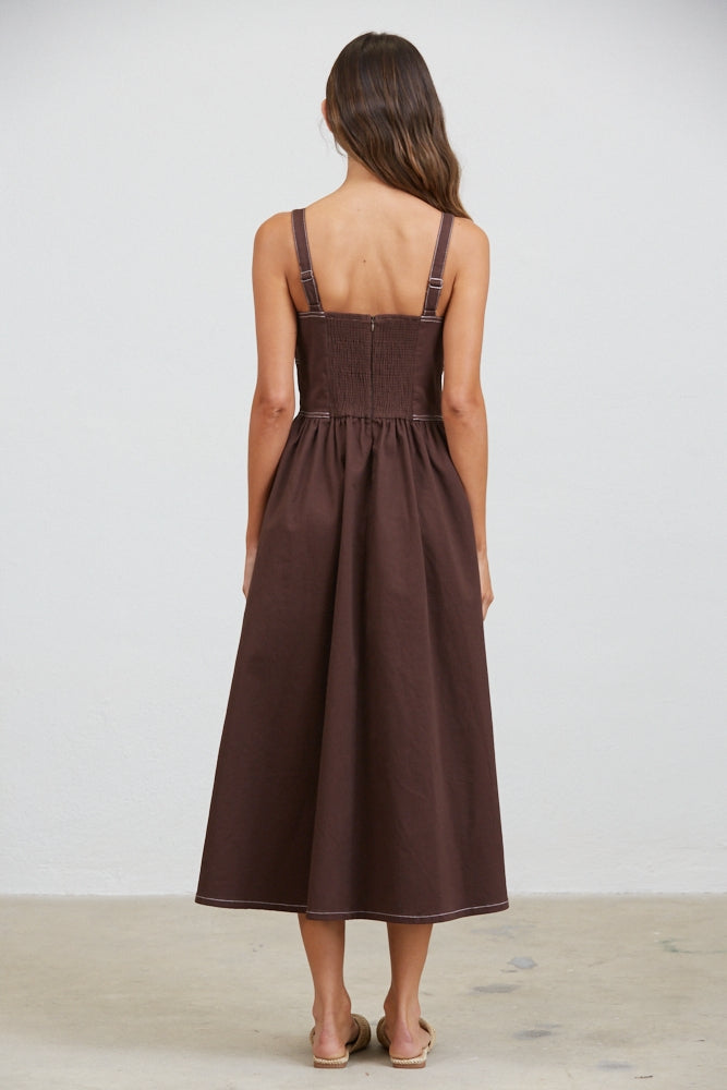 Gemma Stitch Seamed Midi Dress