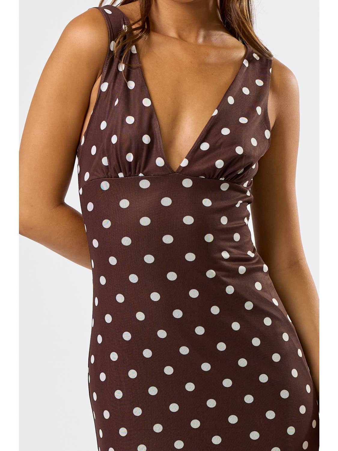 Mesh Polka Dot Maxi Dress