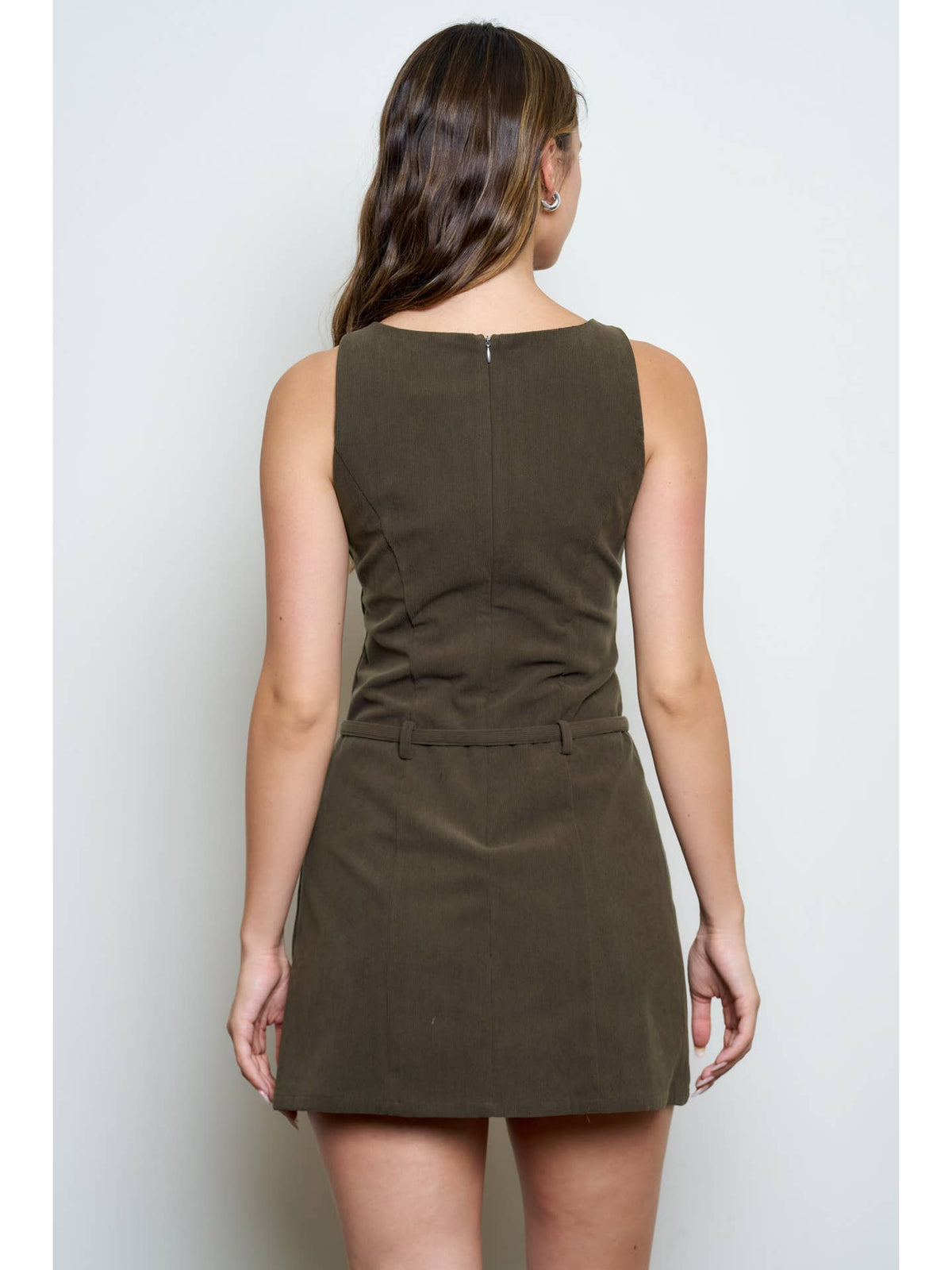 Suede Belted Mini Dress
