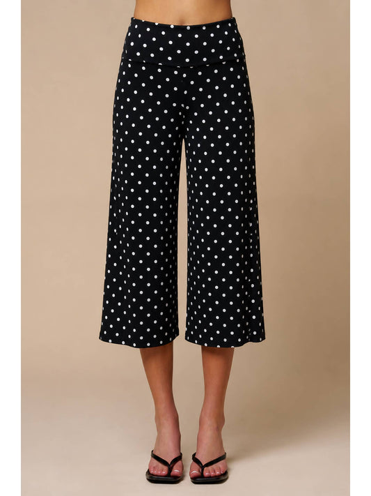 Polka Dot Foldover Crop Pants