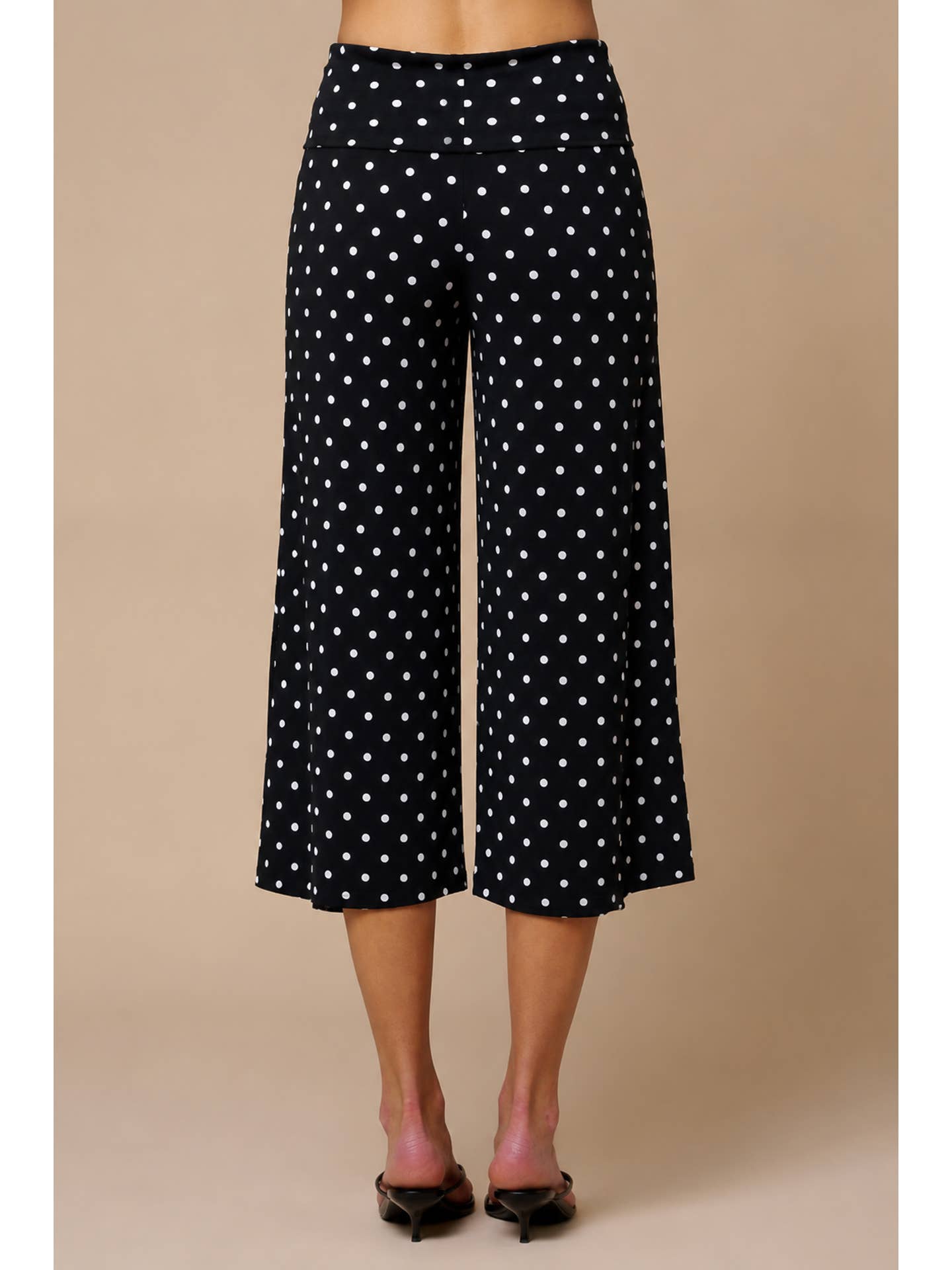 Polka Dot Foldover Crop Pants