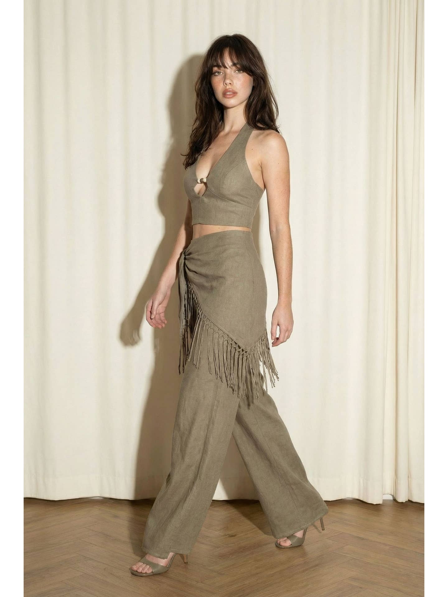 Fringe Wrap 3 Piece Pant Set