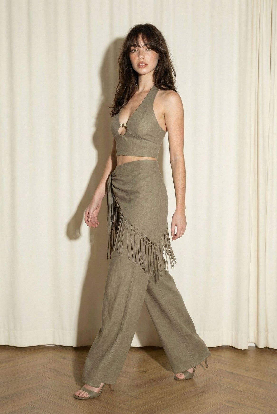 Fringe Wrap 3 Piece Pant Set