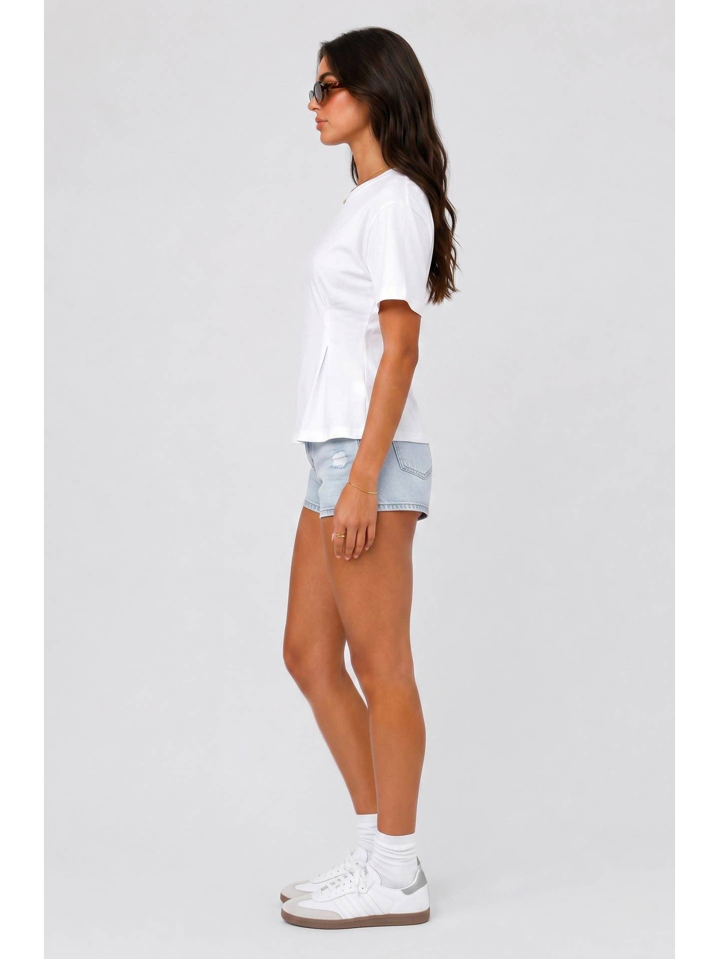 Cinched Waist Soft Tee Top