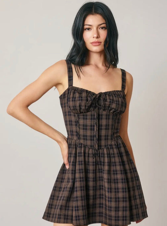 Plaid Sweetheart Mini Dress