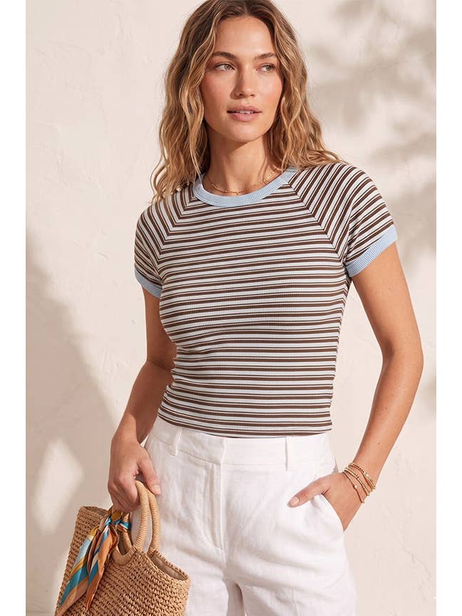 Ribbed Stripe Baby Tee