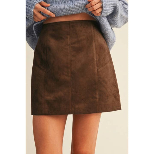 Faux Suede Mini Skirt
