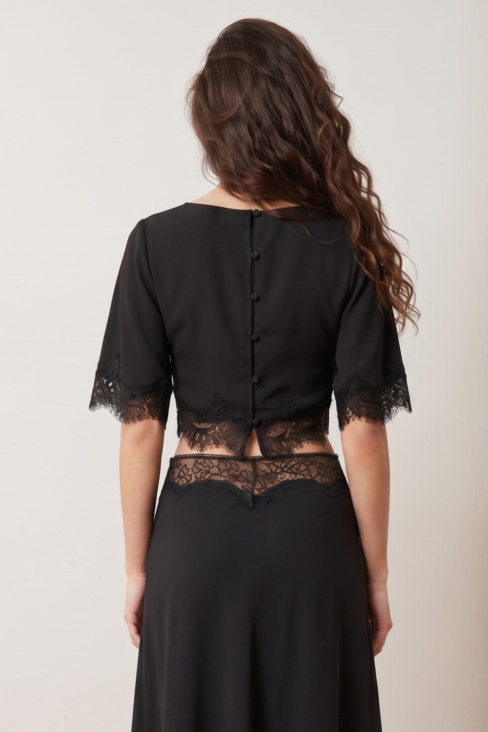 Lace Trim Cape Top
