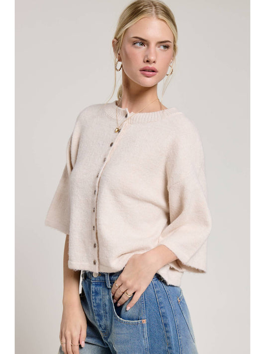 Wide Short Sleeve Cardigan