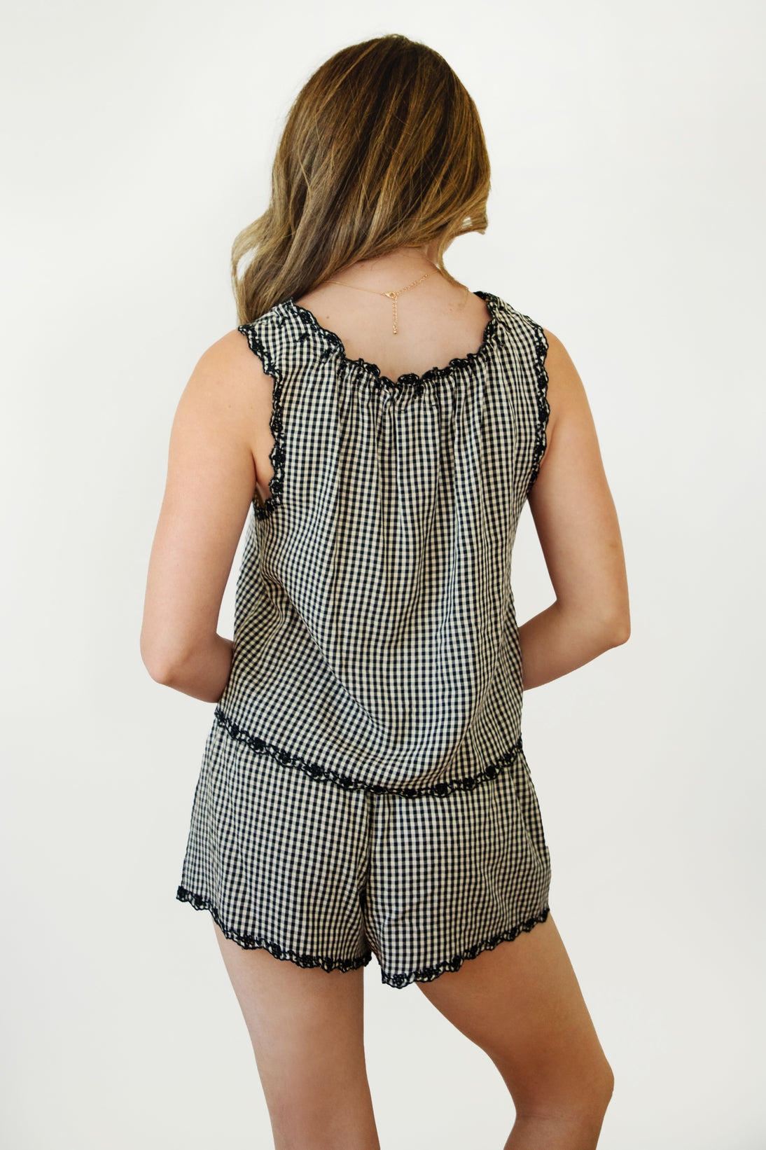Gingham Top & Shorts Set