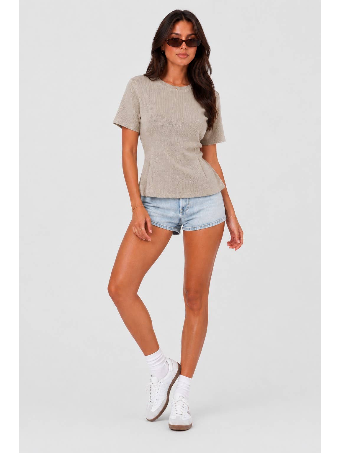 Cinched Waist Soft Tee Top