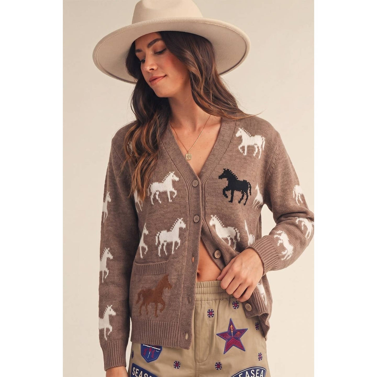 Western Spirit Horse Knit Cardigan