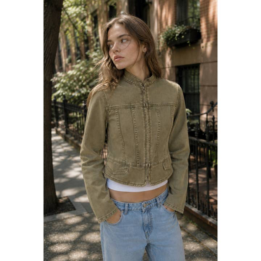 Olive Denim Fit Jacket