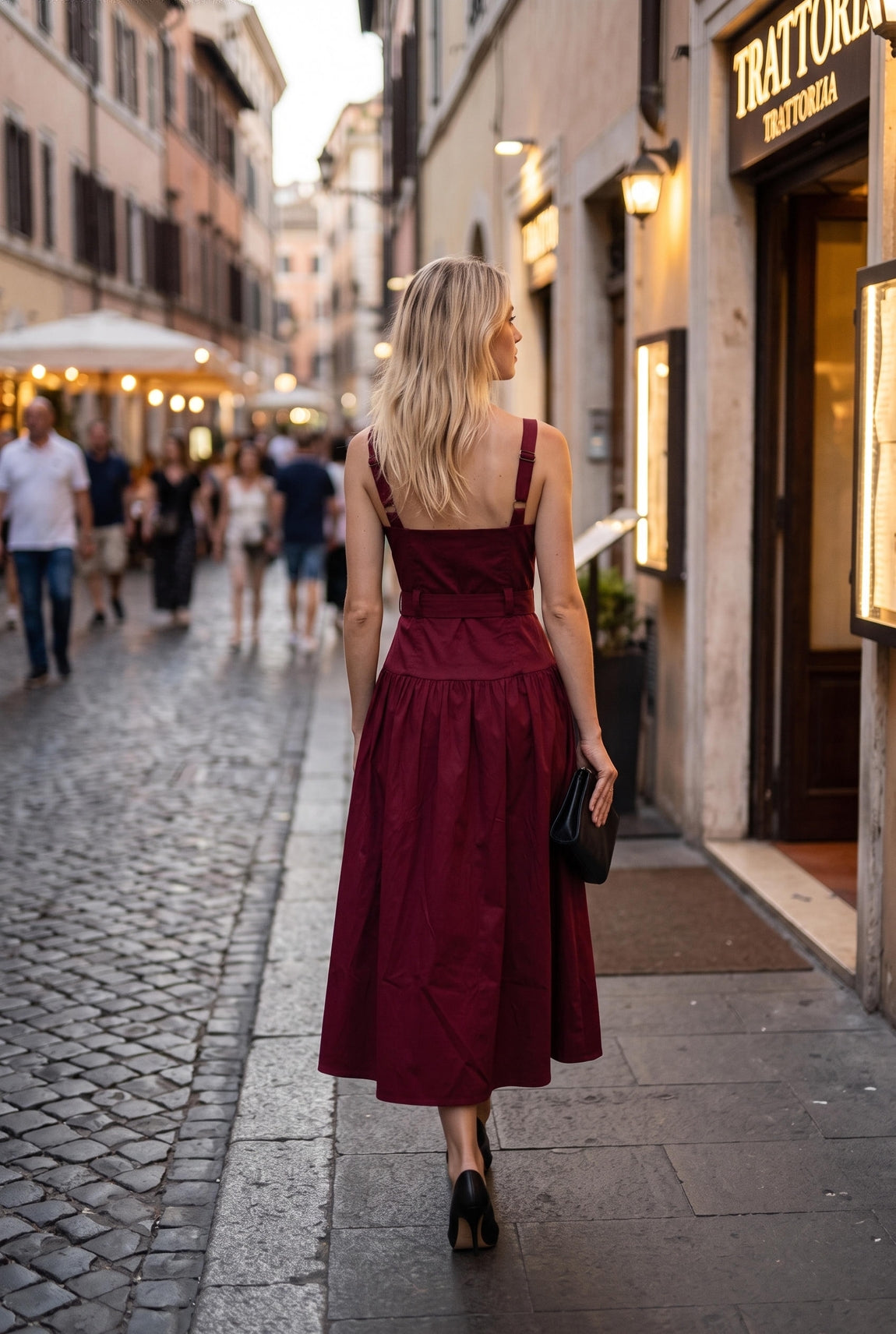 Belted Zip Front Midi Dress