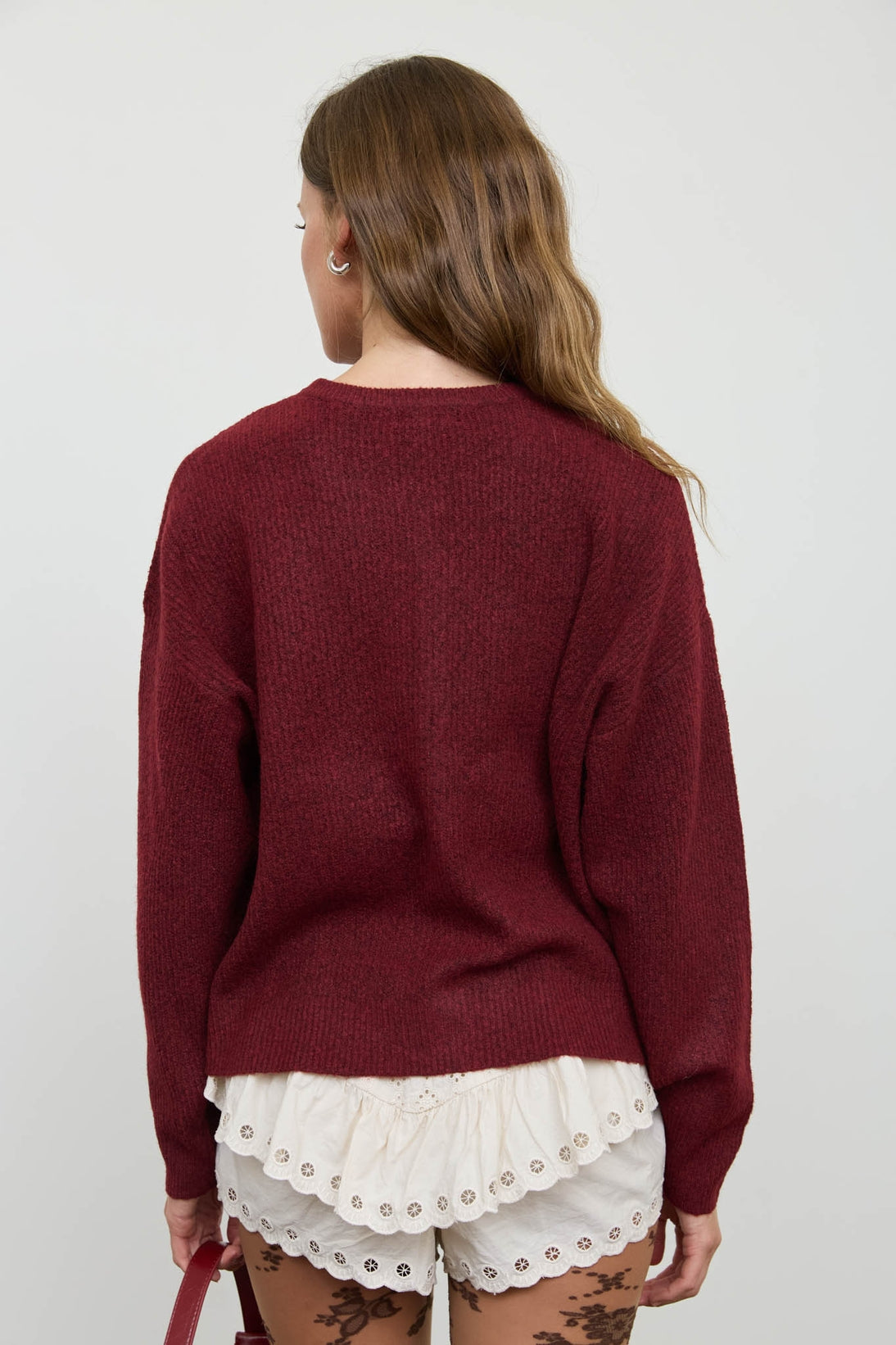 Round Neck Ribbed Knit Cardigan