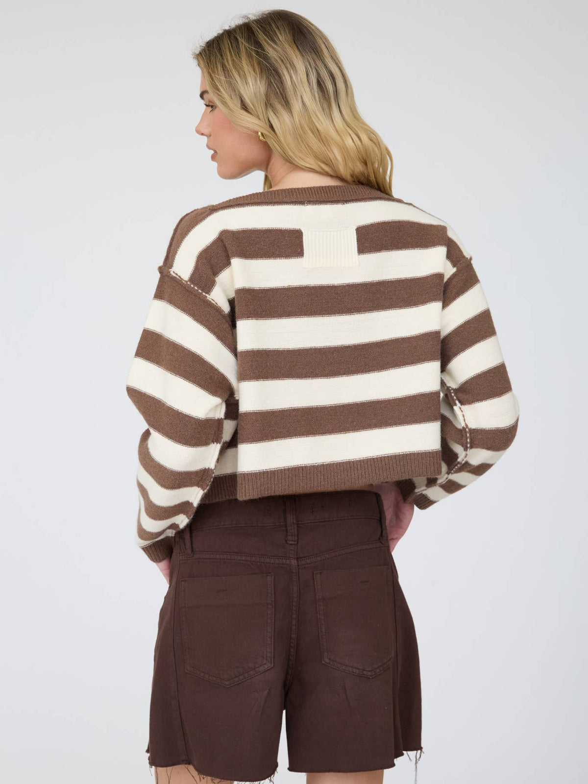 Stripe Exposed Seam Sweater