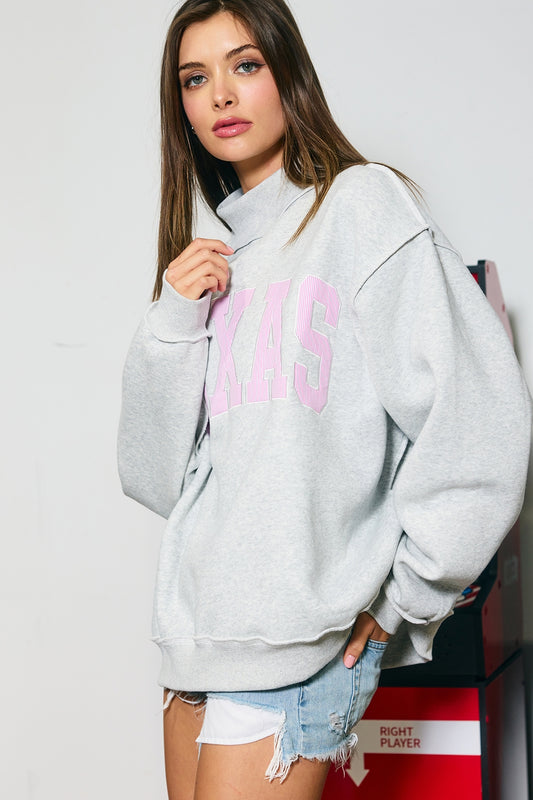 Texas Mock Neck Sweatshirt