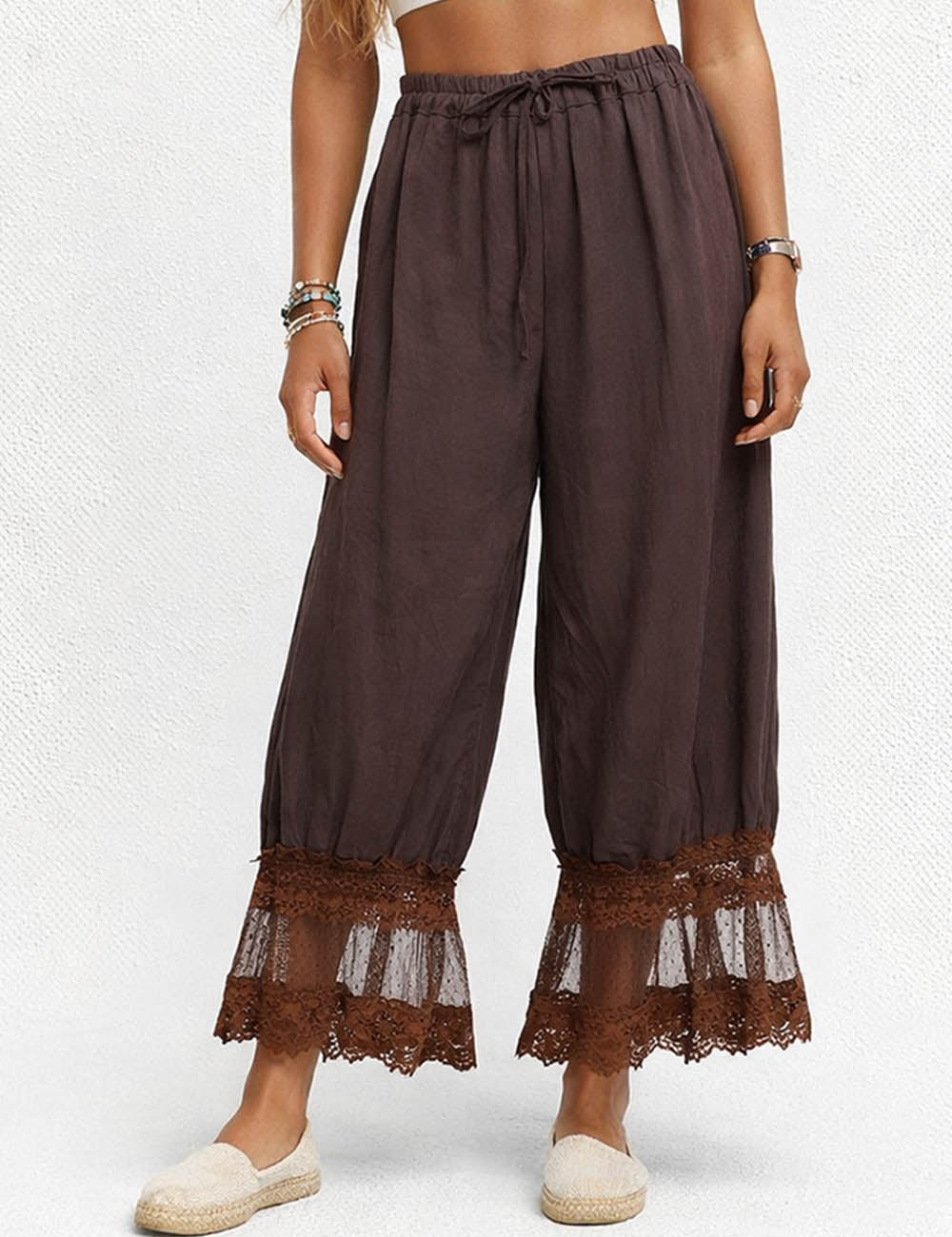 Lace Ballon Fit Crop Pants